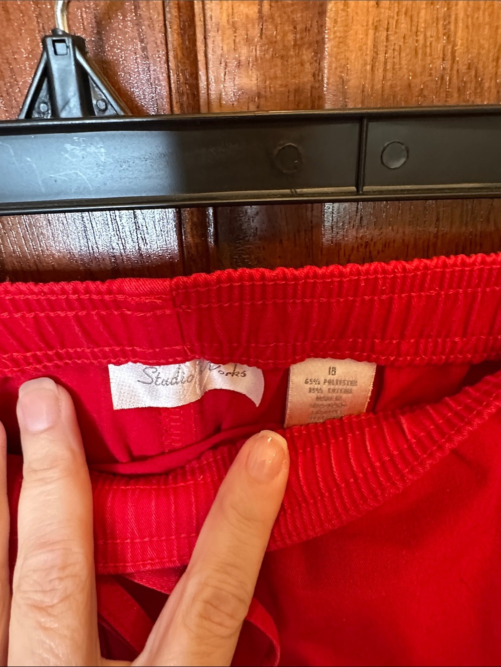 Studio Works Bright Red Drawstring Capri Pants - Picture 3 of 3